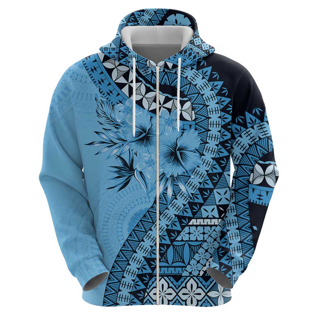Bula Fiji Hoodie Turquoise Kaivity Masi Tapa