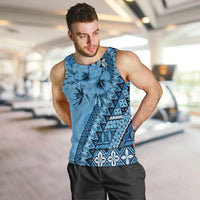 Bula Fiji Men Tank Top Turquoise Kaivity Masi Tapa