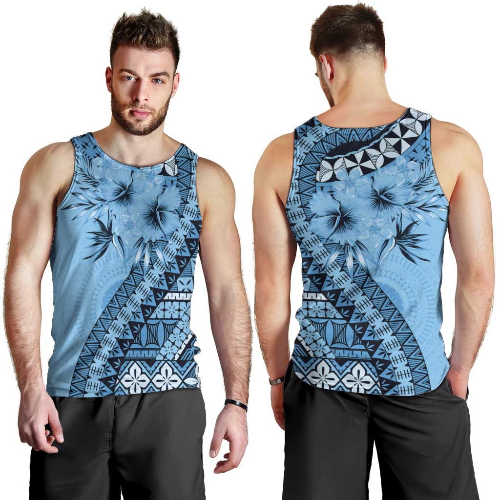 Bula Fiji Men Tank Top Turquoise Kaivity Masi Tapa