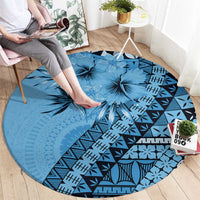 Bula Fiji Round Carpet Turquoise Kaivity Masi Tapa