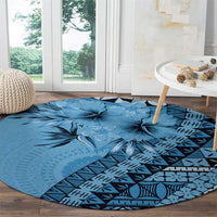 Bula Fiji Round Carpet Turquoise Kaivity Masi Tapa