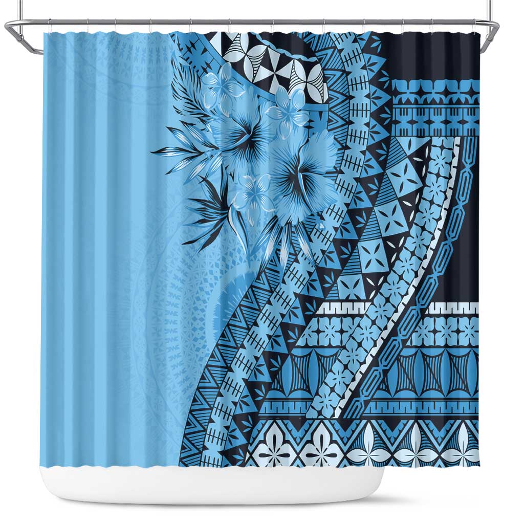 Bula Fiji Shower Curtain Turquoise Kaivity Masi Tapa
