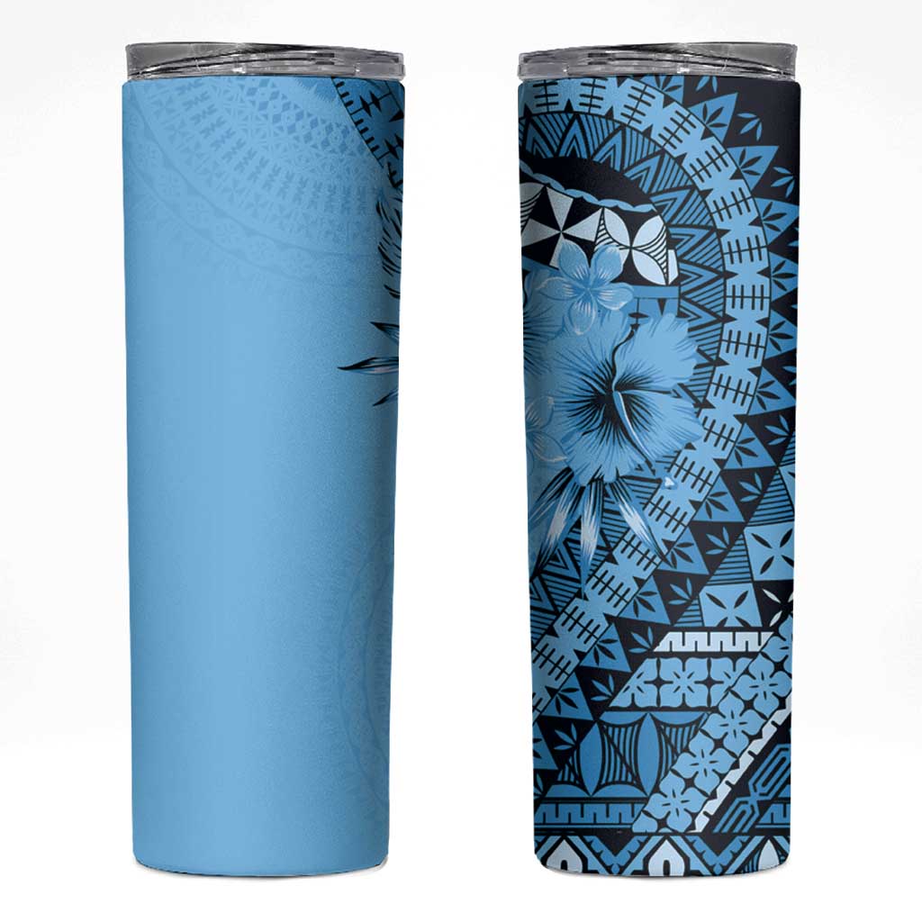 Bula Fiji Skinny Tumbler Turquoise Kaivity Masi Tapa