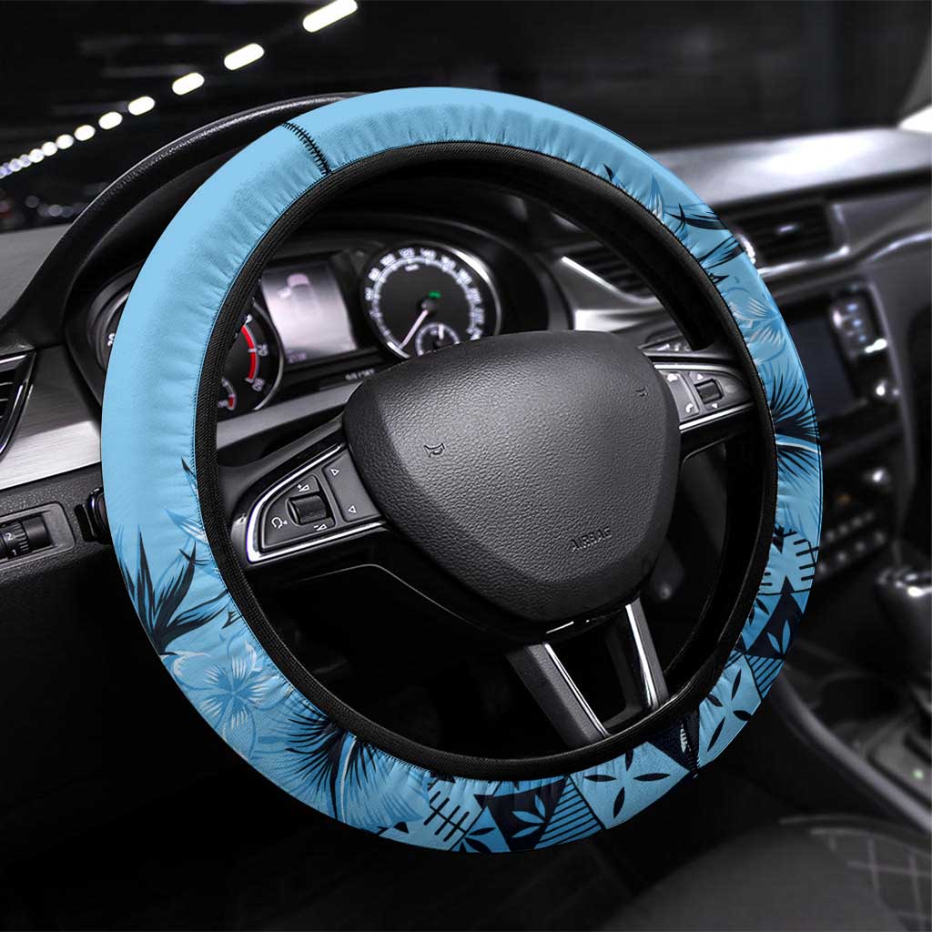 Bula Fiji Steering Wheel Cover Turquoise Kaivity Masi Tapa