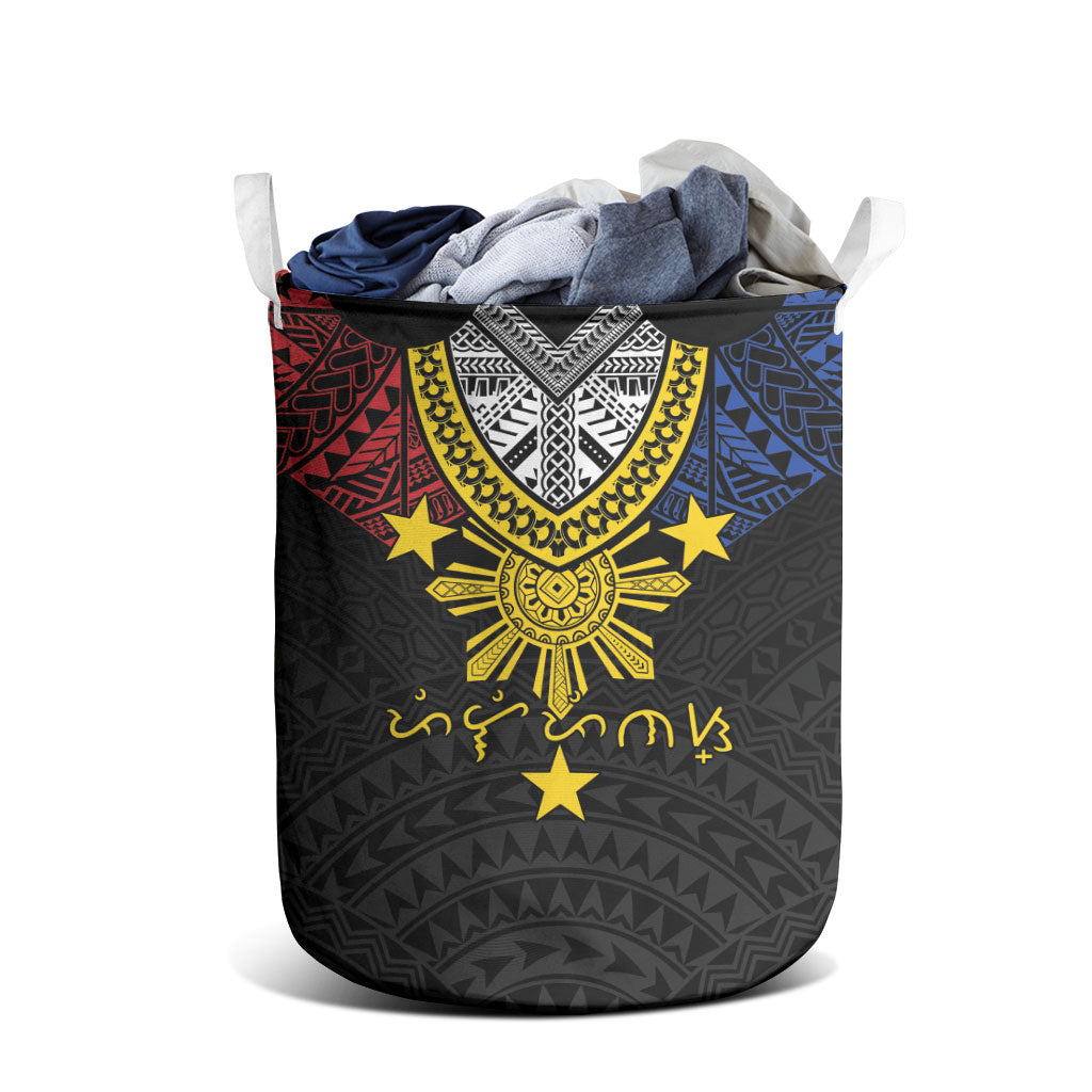 Philippines Heritage Baybayin Mix Polynesian Laundry Basket