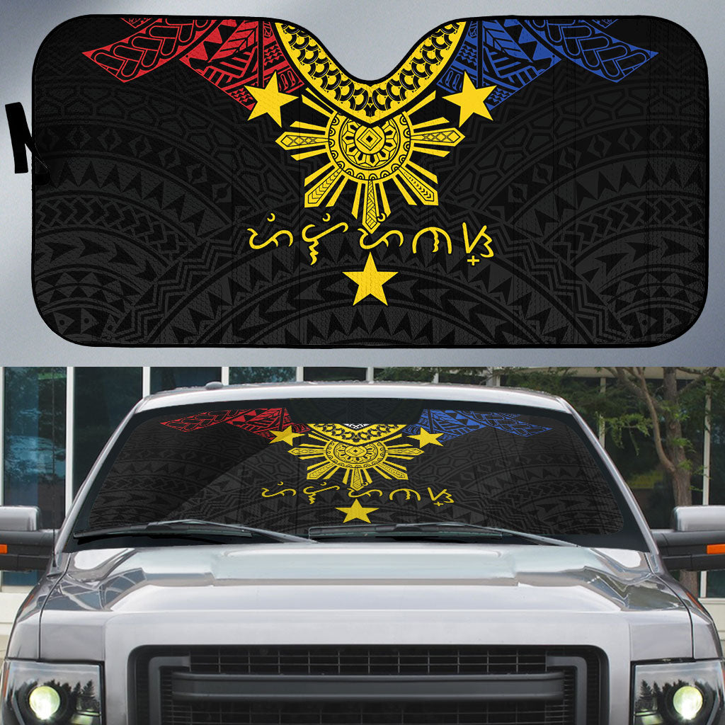 Philippines Heritage Baybayin Mix Polynesian Auto Sun Shade