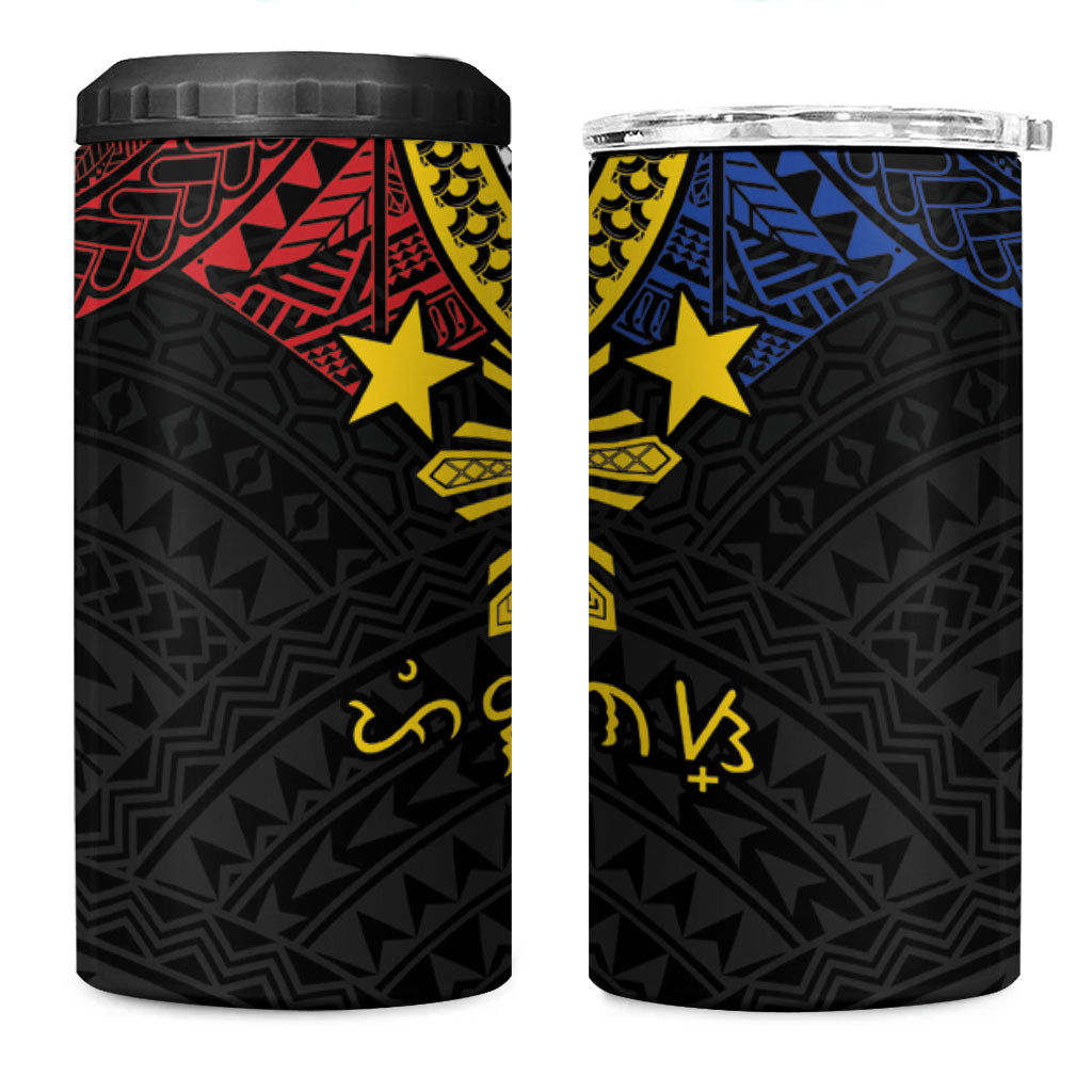 Philippines Heritage Baybayin Mix Polynesian 4 in 1 Can Cooler Tumbler