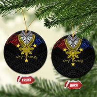 Philippines Heritage Baybayin Mix Polynesian Ceramic Ornament LT7 Circle Black - Polynesian Pride