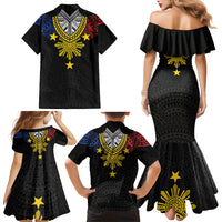 Philippines Heritage Baybayin Mix Polynesian Family Matching Mermaid Dress and Hawaiian Shirt
