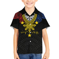 Philippines Heritage Baybayin Mix Polynesian Family Matching Summer Maxi Dress and Hawaiian Shirt LT7 Son's Shirt Black - Polynesian Pride