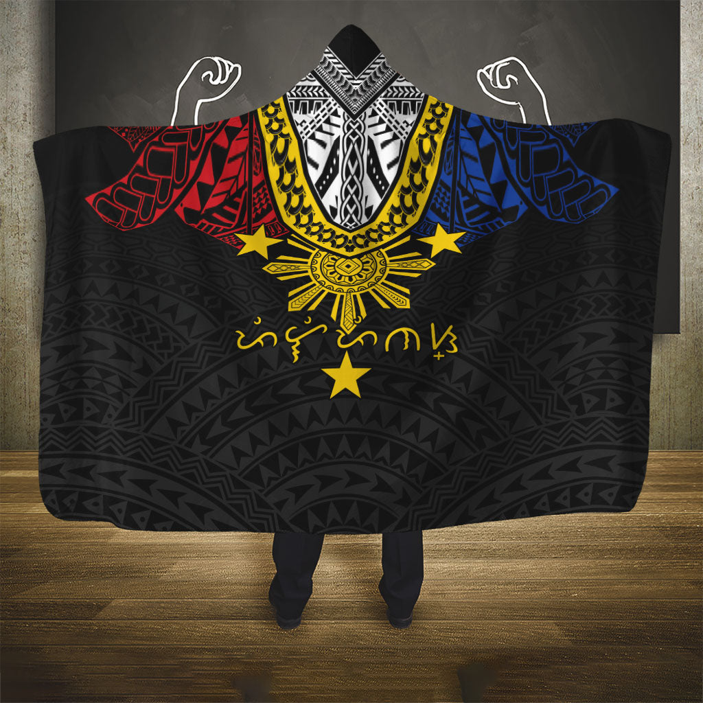 Philippines Heritage Baybayin Mix Polynesian Hooded Blanket