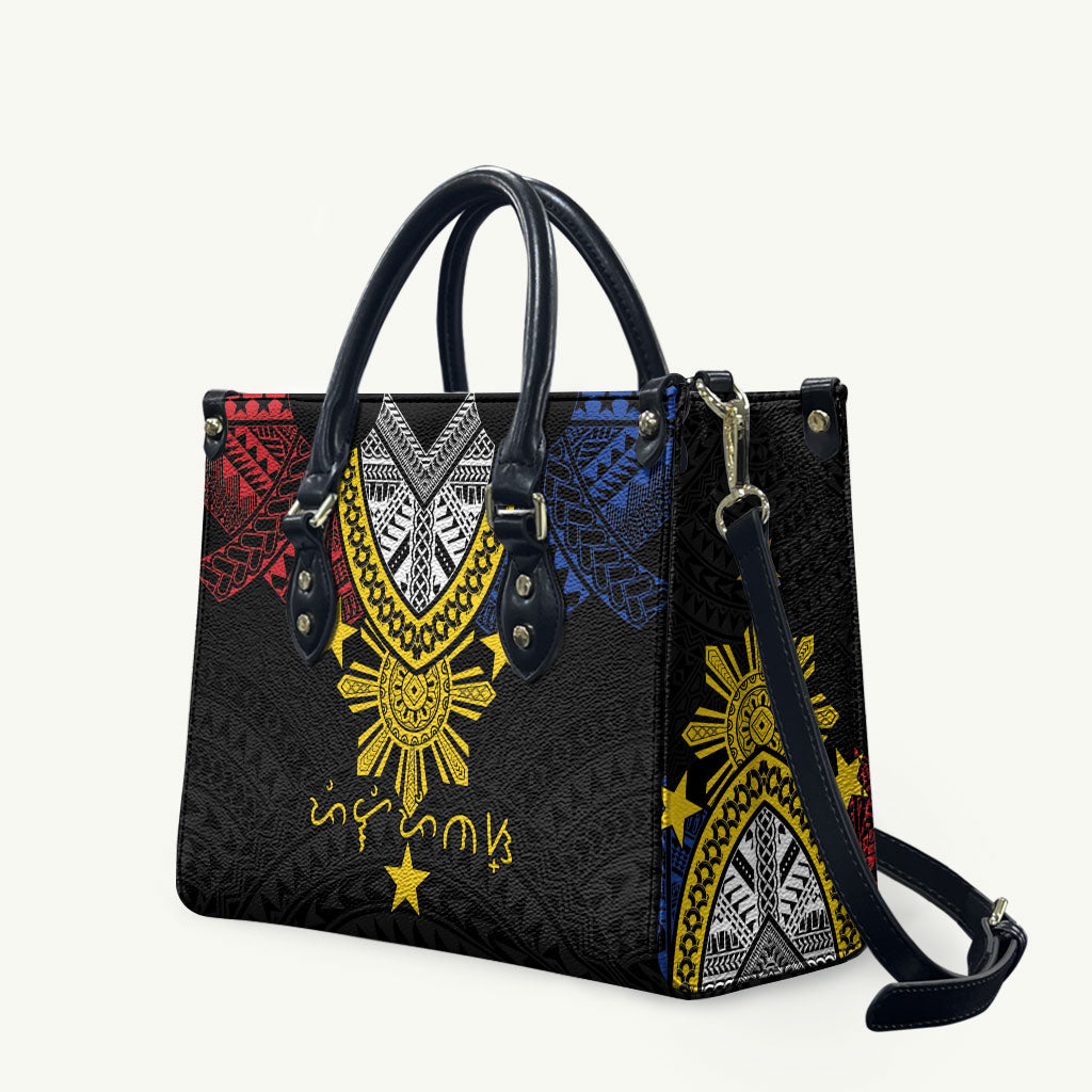 Philippines Heritage Baybayin Mix Polynesian Leather Bag