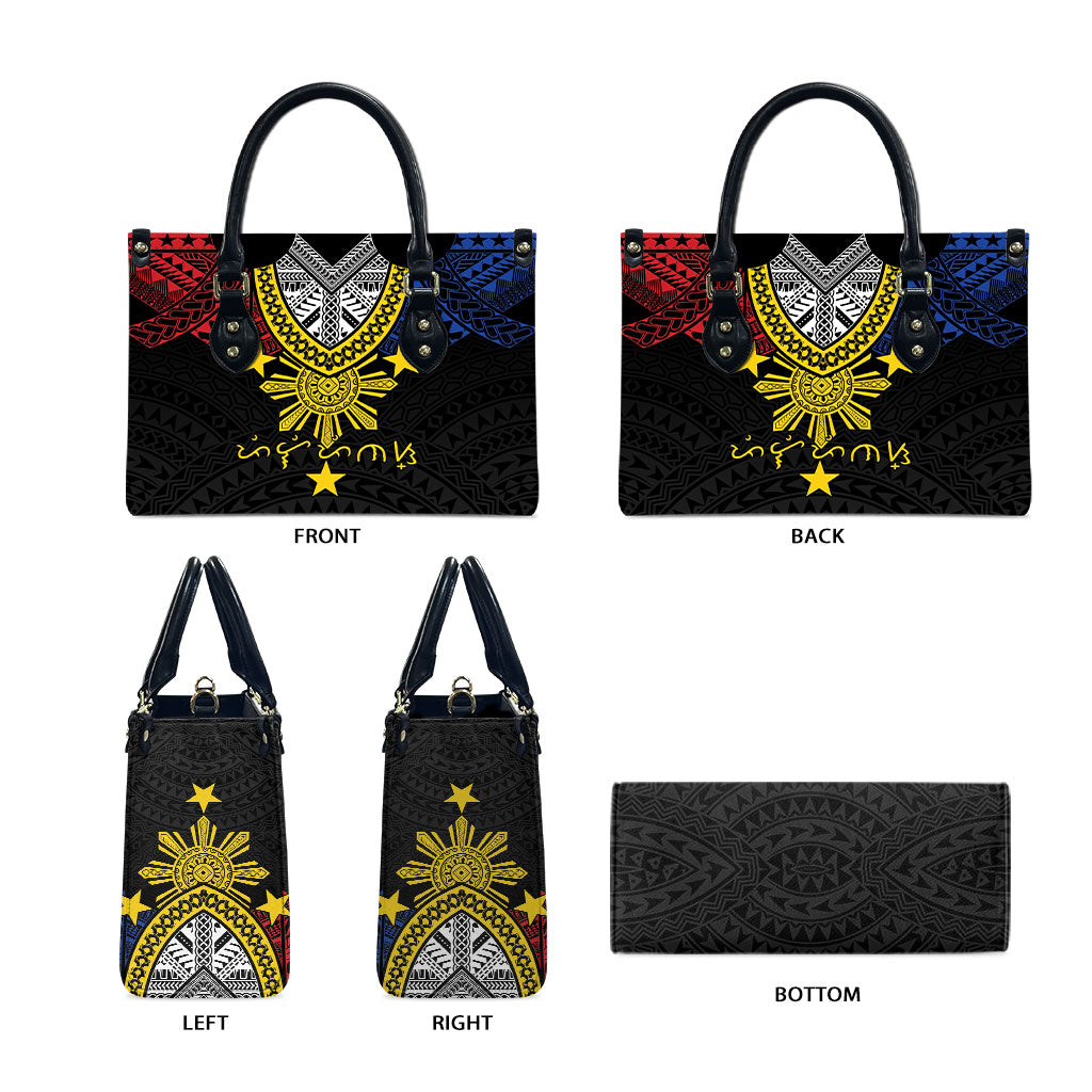 Philippines Heritage Baybayin Mix Polynesian Leather Bag