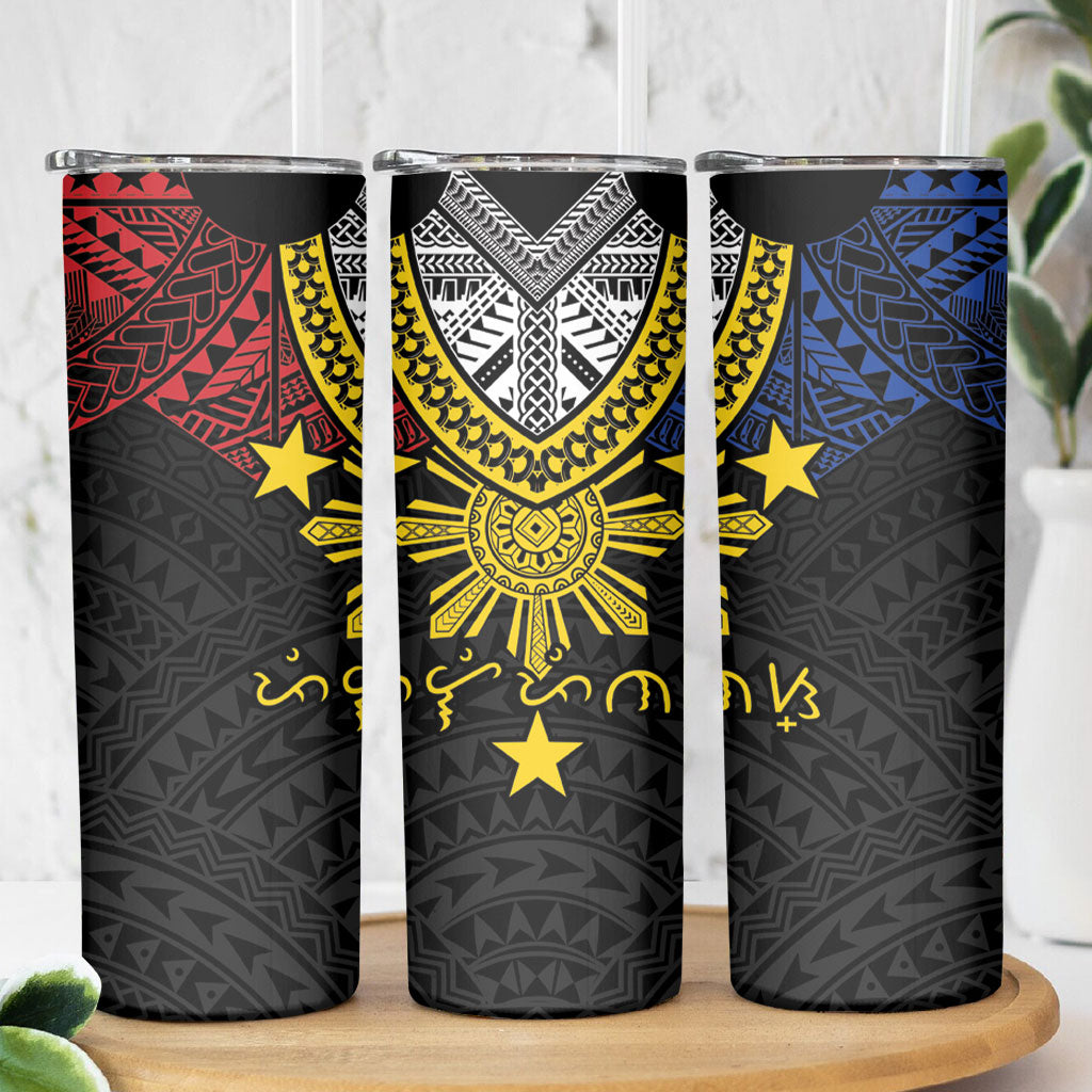 Philippines Heritage Baybayin Mix Polynesian Skinny Tumbler