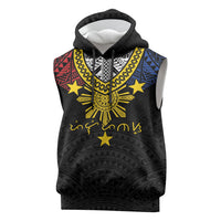 Philippines Heritage Baybayin Mix Polynesian Sleeveless Hoodie