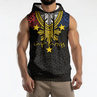 Philippines Heritage Baybayin Mix Polynesian Sleeveless Hoodie