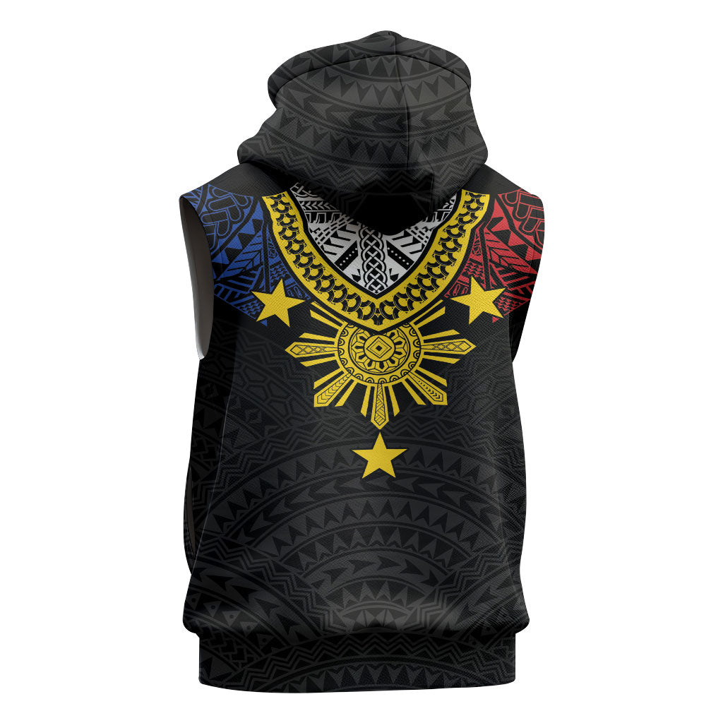 Philippines Heritage Baybayin Mix Polynesian Sleeveless Zip Hoodie