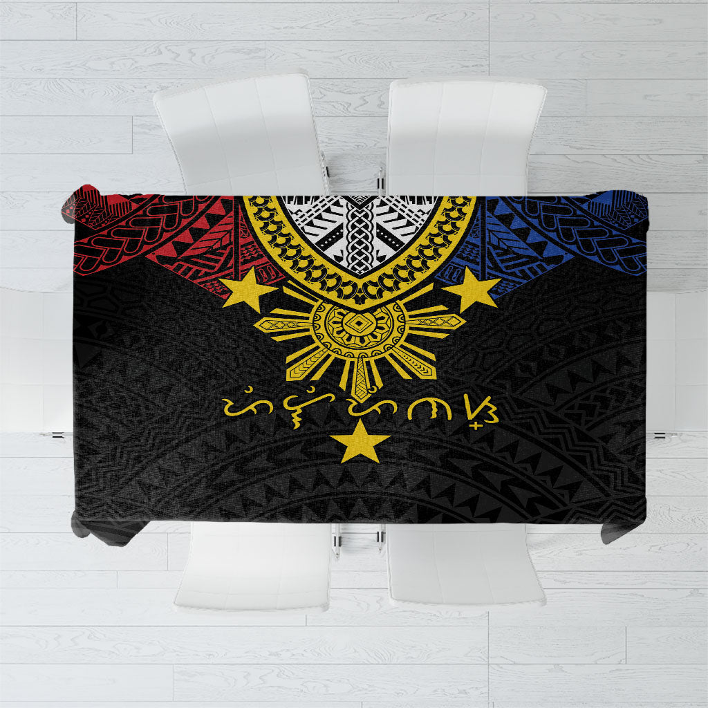 Philippines Heritage Baybayin Mix Polynesian Tablecloth