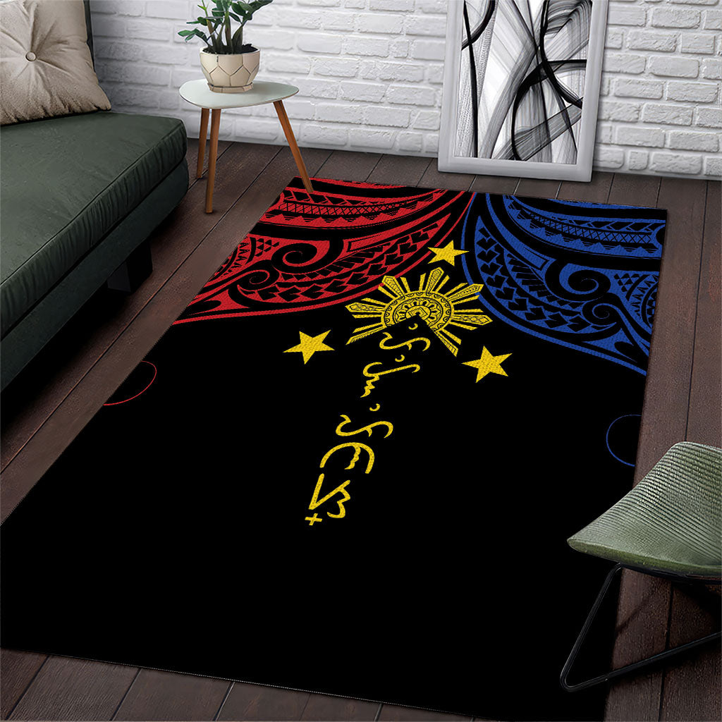 Philippines Heritage Area Rug Baybayin Philipinas Sun