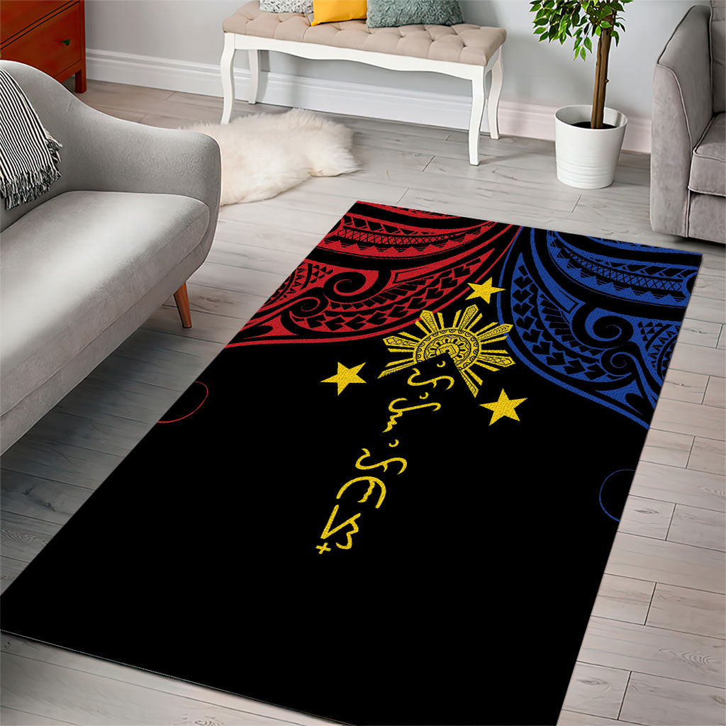 Philippines Heritage Area Rug Baybayin Philipinas Sun