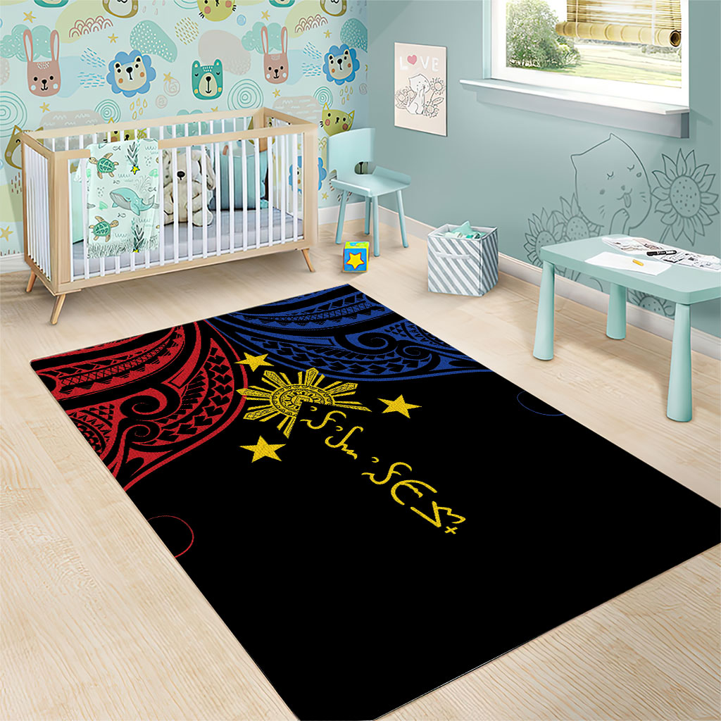 Philippines Heritage Area Rug Baybayin Philipinas Sun