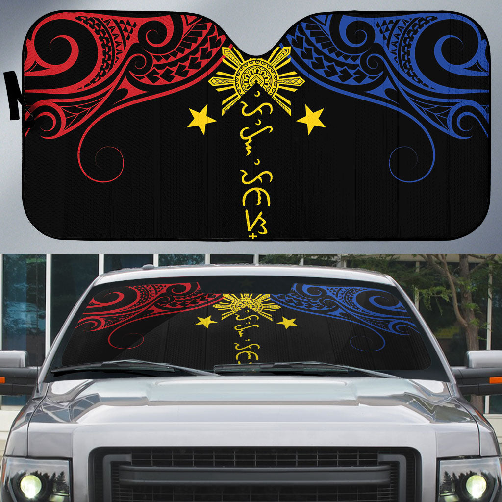 Philippines Heritage Auto Sun Shade Baybayin Philipinas Sun