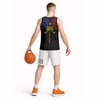 Philippines Heritage Personalized Basketball Jersey Baybayin Philipinas Sun