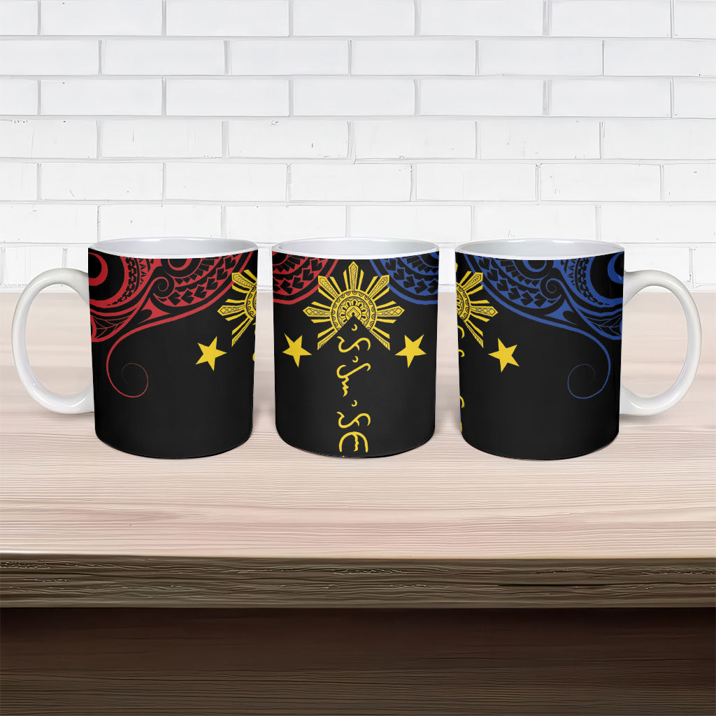 Philippines Heritage Ceramic Mug Baybayin Philipinas Sun