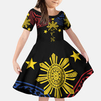 Philippines Heritage Personalized Family Matching Off Shoulder Maxi Dress and Hawaiian Shirt Baybayin Philipinas Sun