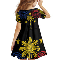 Philippines Heritage Personalized Family Matching Off Shoulder Maxi Dress and Hawaiian Shirt Baybayin Philipinas Sun