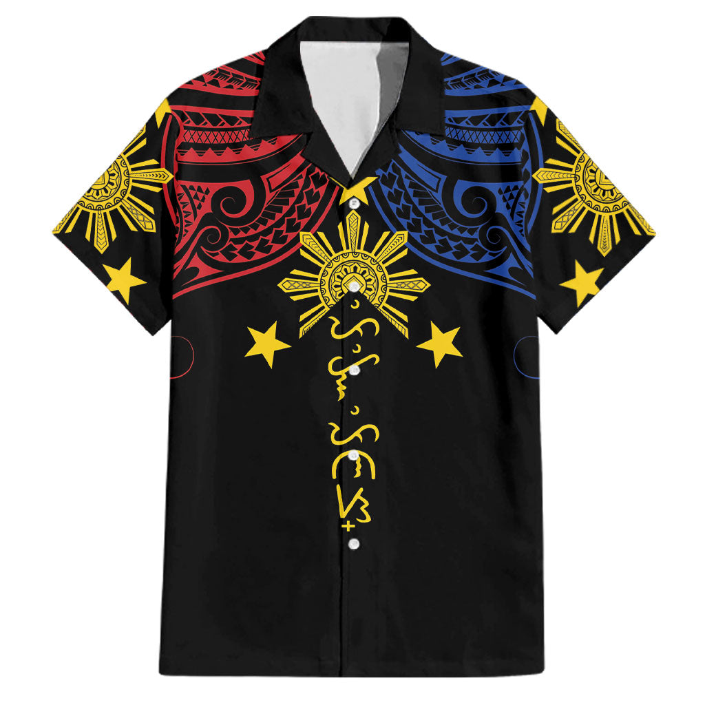 Philippines Heritage Personalized Family Matching Summer Maxi Dress and Hawaiian Shirt Baybayin Philipinas Sun