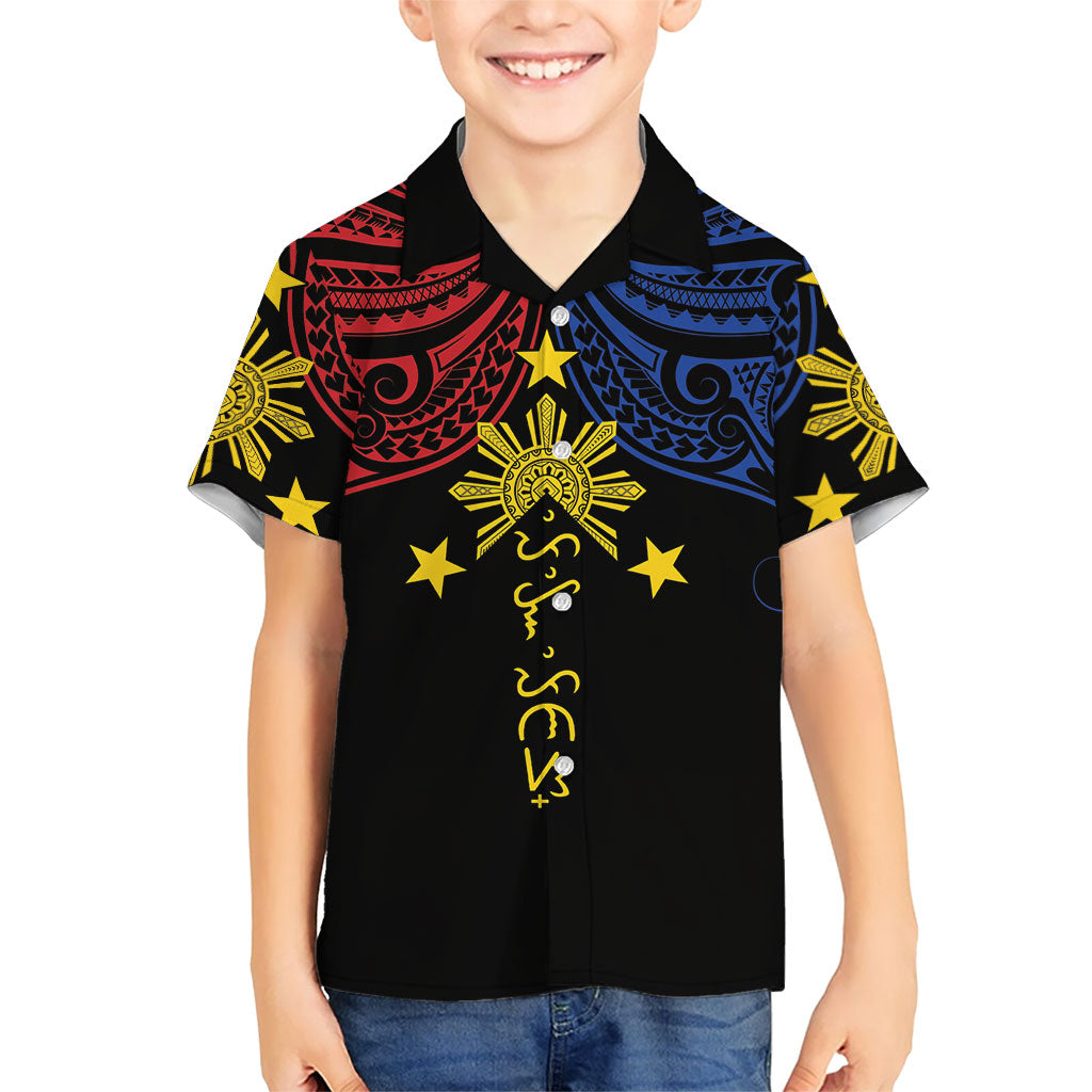 Philippines Heritage Personalized Hawaiian Shirt Baybayin Philipinas Sun
