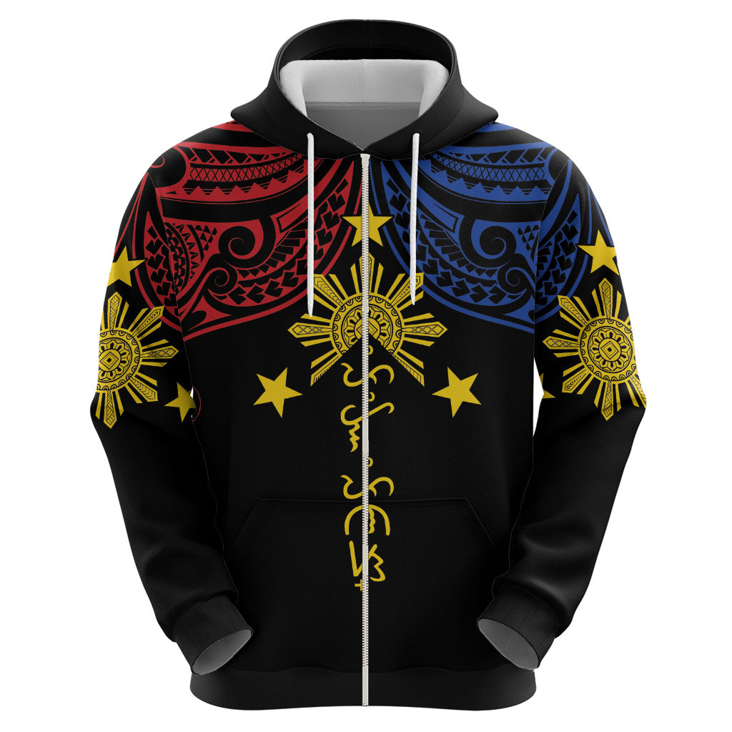 Philippines Heritage Personalized Hoodie Baybayin Philipinas Sun