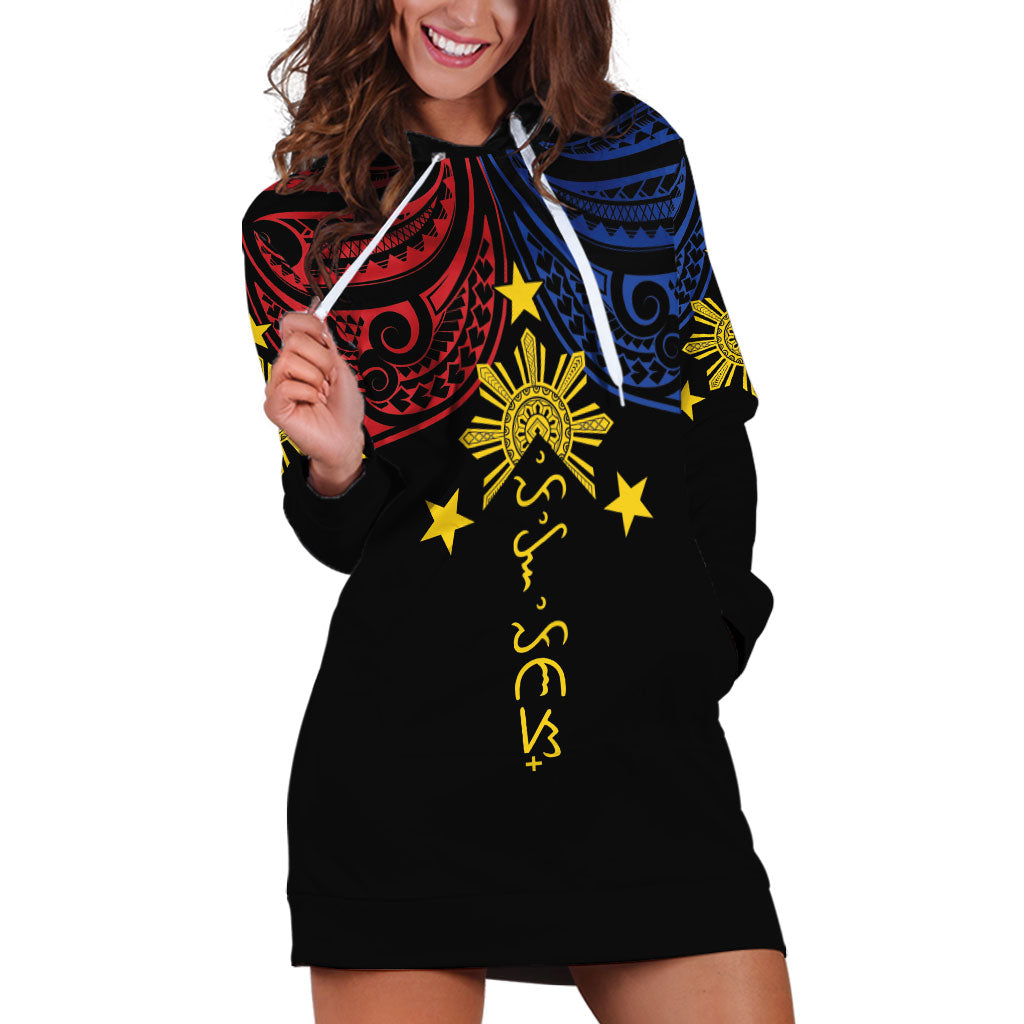 Philippines Heritage Personalized Hoodie Dress Baybayin Philipinas Sun