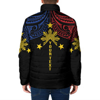 Philippines Heritage Personalized Padded Jacket Baybayin Philipinas Sun
