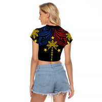 Philippines Heritage Personalized Raglan Cropped T Shirt Baybayin Philipinas Sun