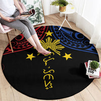 Philippines Heritage Round Carpet Baybayin Philipinas Sun