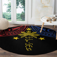 Philippines Heritage Round Carpet Baybayin Philipinas Sun