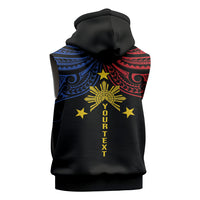 Philippines Heritage Personalized Sleeveless Zip Hoodie Baybayin Philipinas Sun LT7 - Polynesian Pride
