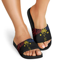 Philippines Heritage Slide Sandals Baybayin Philipinas Sun