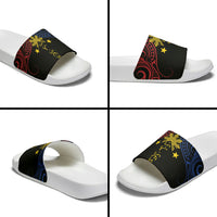 Philippines Heritage Slide Sandals Baybayin Philipinas Sun