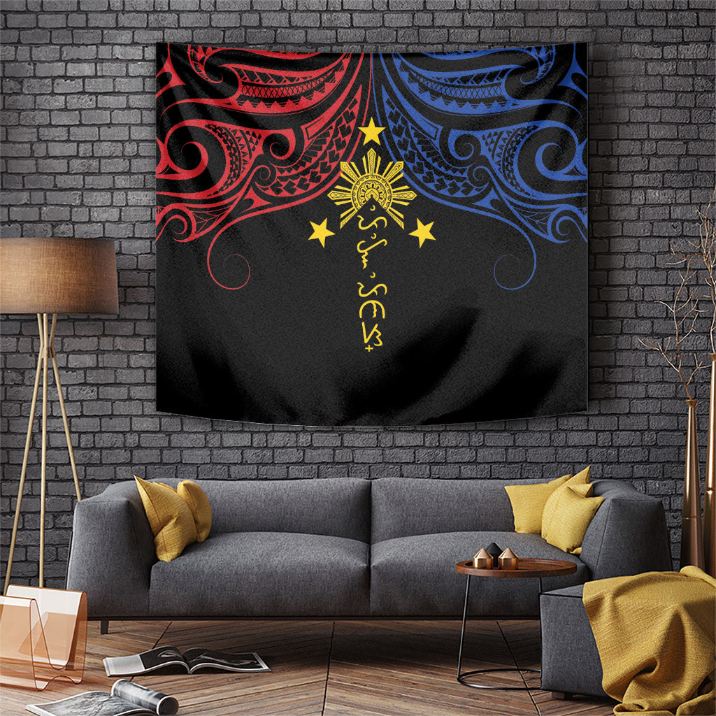 Philippines Heritage Tapestry Baybayin Philipinas Sun