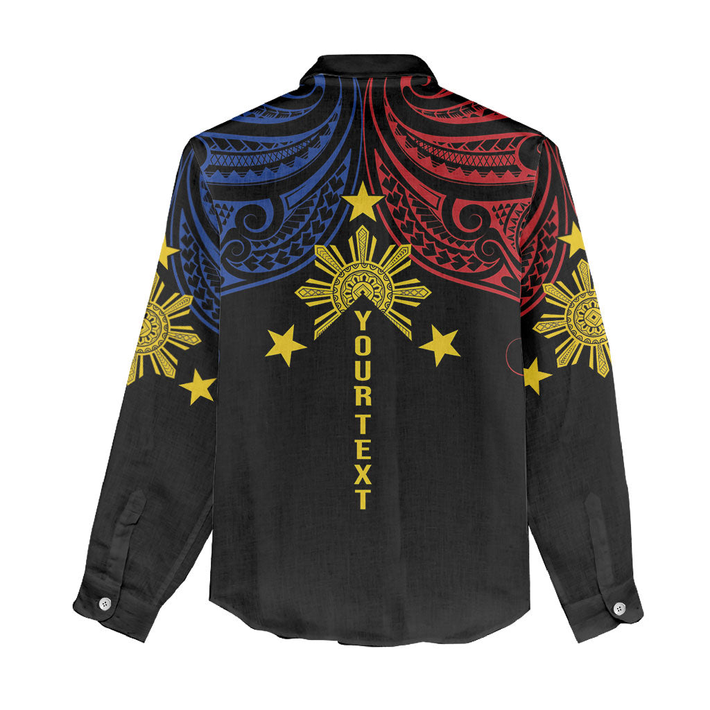 Philippines Heritage Personalized Women Casual Shirt Baybayin Philipinas Sun