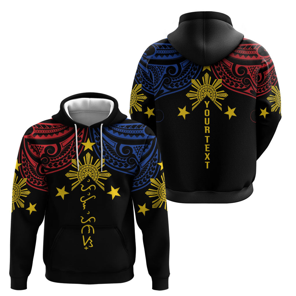 Philippines Heritage Personalized Zip Hoodie Baybayin Philipinas Sun