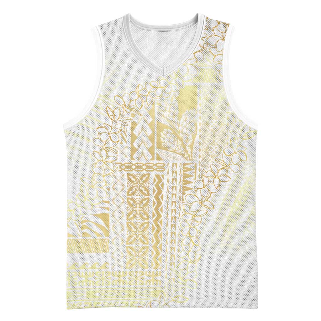 Samoa Lotu Tamaiti Mamanu Siapo Basketball Jersey Golden Plumeria LT7 Unisex Gold - Polynesian Pride