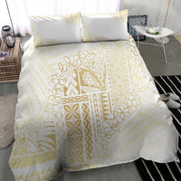 Samoa Lotu Tamaiti Mamanu Siapo Bedding Set Golden Plumeria - Polynesian Pride