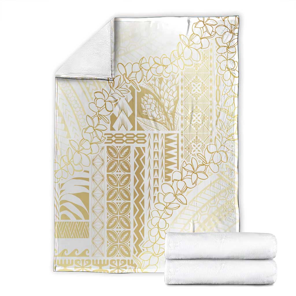 Samoa Lotu Tamaiti Mamanu Siapo Blanket Golden Plumeria - Polynesian Pride