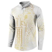 Samoa Lotu Tamaiti Mamanu Siapo Button Sweatshirt Golden Plumeria - Polynesian Pride