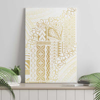 Samoa Lotu Tamaiti Mamanu Siapo Canvas Wall Art Golden Plumeria - Polynesian Pride