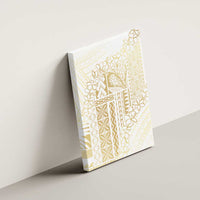 Samoa Lotu Tamaiti Mamanu Siapo Canvas Wall Art Golden Plumeria - Polynesian Pride